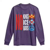No Kings No Ice No Wars Long Sleeve Shirt Political Protest Peace Sign