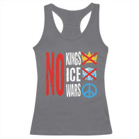 No Kings No Ice No Wars Racerback Tank Top Political Protest Peace Sign