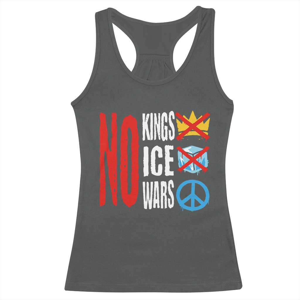 No Kings No Ice No Wars Racerback Tank Top Political Protest Peace Sign