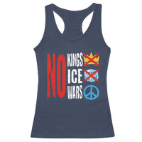No Kings No Ice No Wars Racerback Tank Top Political Protest Peace Sign