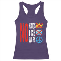 No Kings No Ice No Wars Racerback Tank Top Political Protest Peace Sign