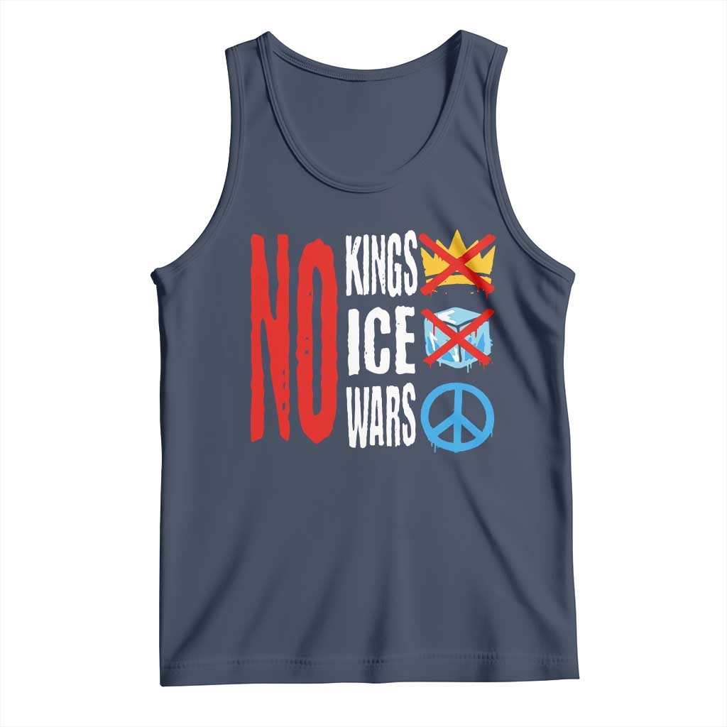 No Kings No Ice No Wars Tank Top Political Protest Peace Sign