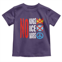 No Kings No Ice No Wars Toddler T Shirt Political Protest Peace Sign