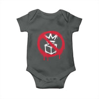 No Kings No Ice Protest Baby Onesie Vintage Political Stop Sign Graffiti Graphic