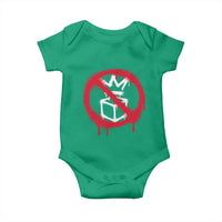 No Kings No Ice Protest Baby Onesie Vintage Political Stop Sign Graffiti Graphic