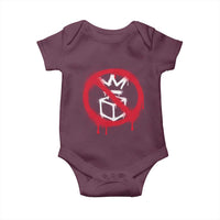 No Kings No Ice Protest Baby Onesie Vintage Political Stop Sign Graffiti Graphic