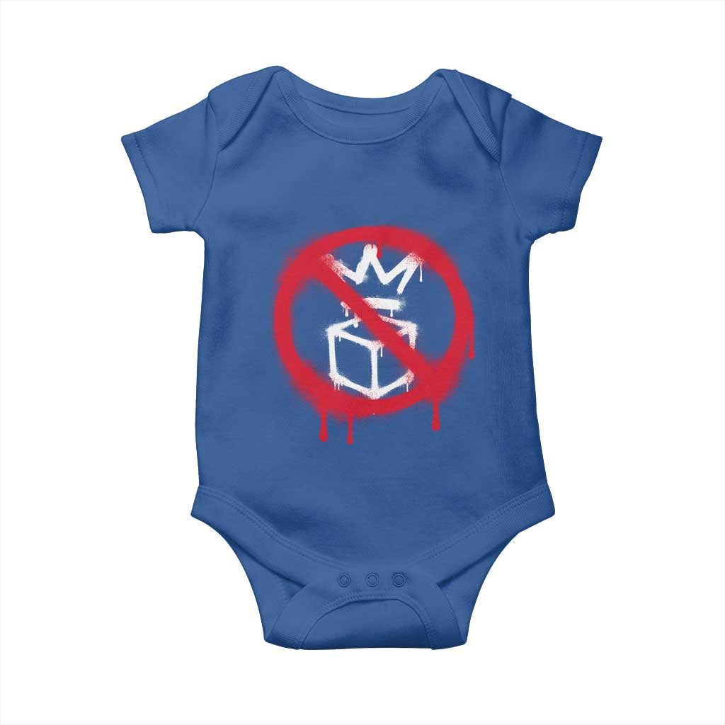 No Kings No Ice Protest Baby Onesie Vintage Political Stop Sign Graffiti Graphic