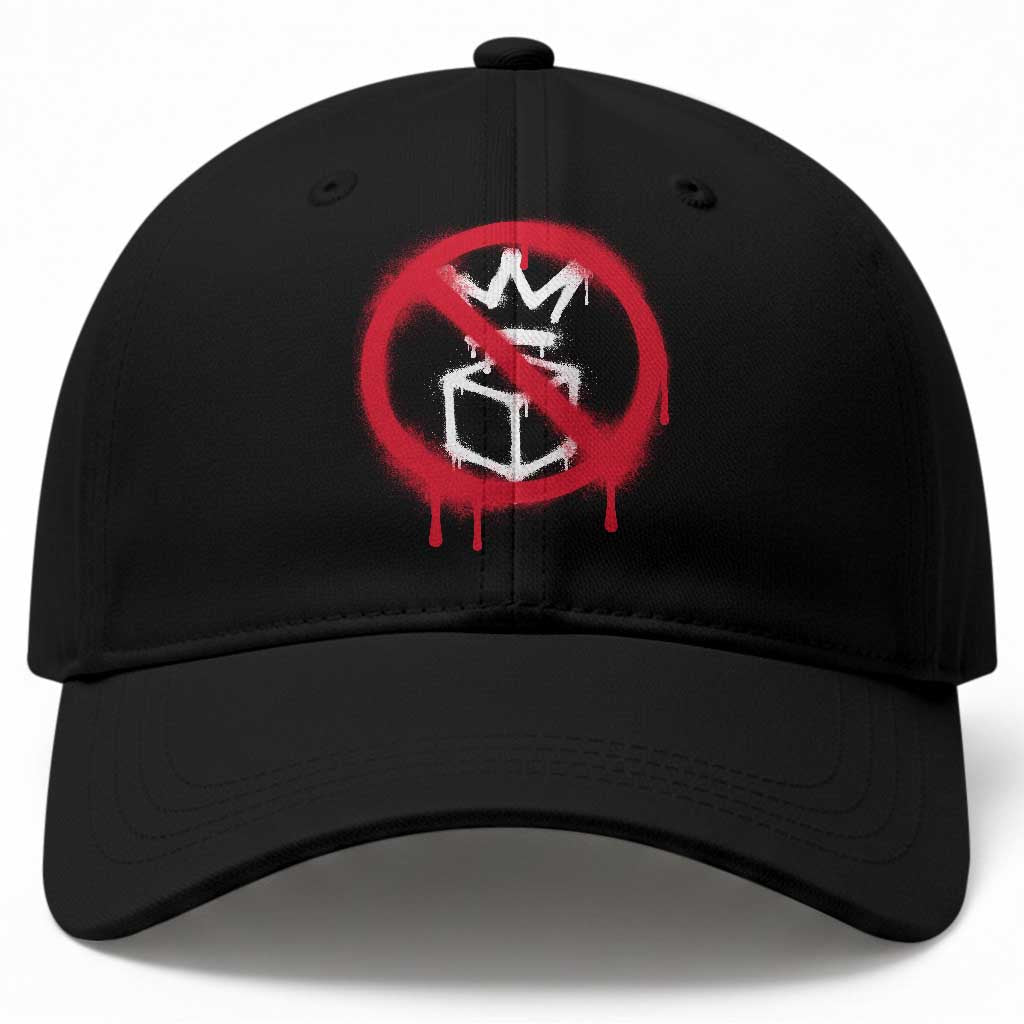 No Kings No Ice Protest Baseball Cap Vintage Political Stop Sign Graffiti Graphic