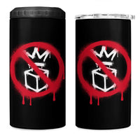 No Kings No Ice Protest 4 in 1 Can Cooler Tumbler Vintage Political Stop Sign Graffiti Graphic