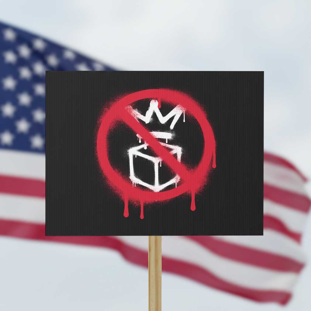 No Kings No Ice Protest Protest Sign Vintage Political Stop Sign Graffiti Graphic
