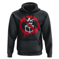 No Kings No Ice Protest Hoodie Vintage Political Stop Sign Graffiti Graphic