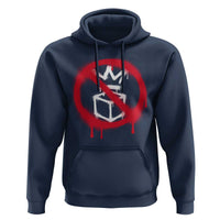 No Kings No Ice Protest Hoodie Vintage Political Stop Sign Graffiti Graphic