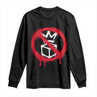 No Kings No Ice Protest Long Sleeve Shirt Vintage Political Stop Sign Graffiti Graphic