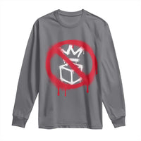 No Kings No Ice Protest Long Sleeve Shirt Vintage Political Stop Sign Graffiti Graphic