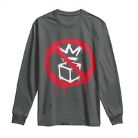 No Kings No Ice Protest Long Sleeve Shirt Vintage Political Stop Sign Graffiti Graphic