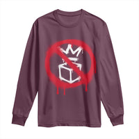 No Kings No Ice Protest Long Sleeve Shirt Vintage Political Stop Sign Graffiti Graphic