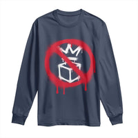 No Kings No Ice Protest Long Sleeve Shirt Vintage Political Stop Sign Graffiti Graphic