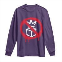 No Kings No Ice Protest Long Sleeve Shirt Vintage Political Stop Sign Graffiti Graphic