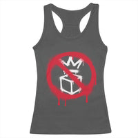 No Kings No Ice Protest Racerback Tank Top Vintage Political Stop Sign Graffiti Graphic