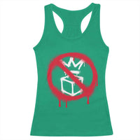 No Kings No Ice Protest Racerback Tank Top Vintage Political Stop Sign Graffiti Graphic