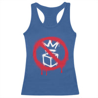 No Kings No Ice Protest Racerback Tank Top Vintage Political Stop Sign Graffiti Graphic