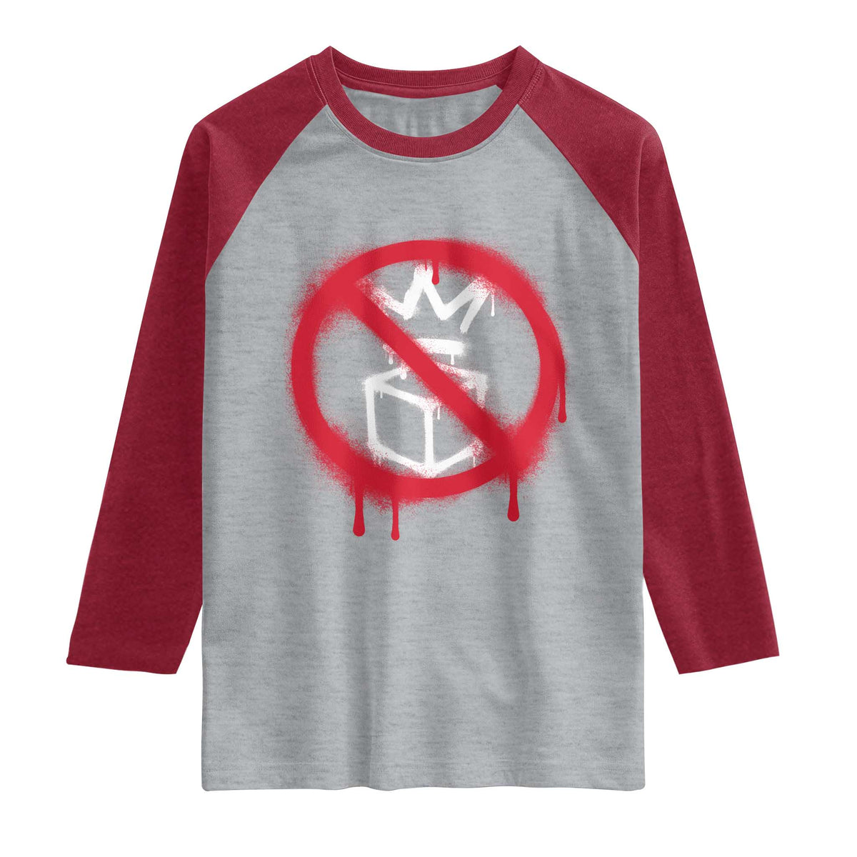 No Kings No Ice Protest Raglan Shirt Vintage Political Stop Sign Graffiti Graphic
