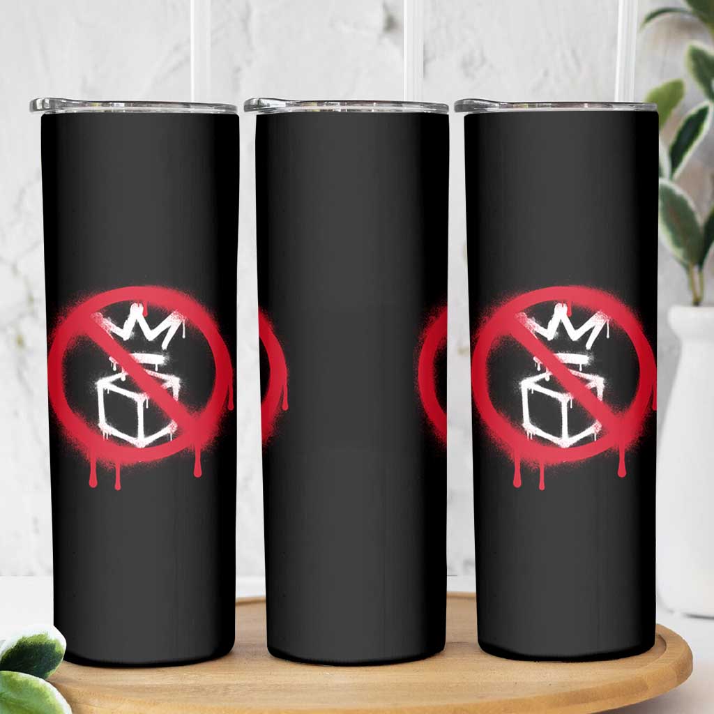 No Kings No Ice Protest Skinny Tumbler Vintage Political Stop Sign Graffiti Graphic