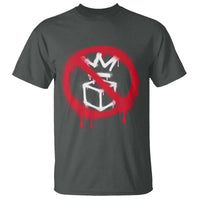 No Kings No Ice Protest T Shirt Vintage Political Stop Sign Graffiti Graphic