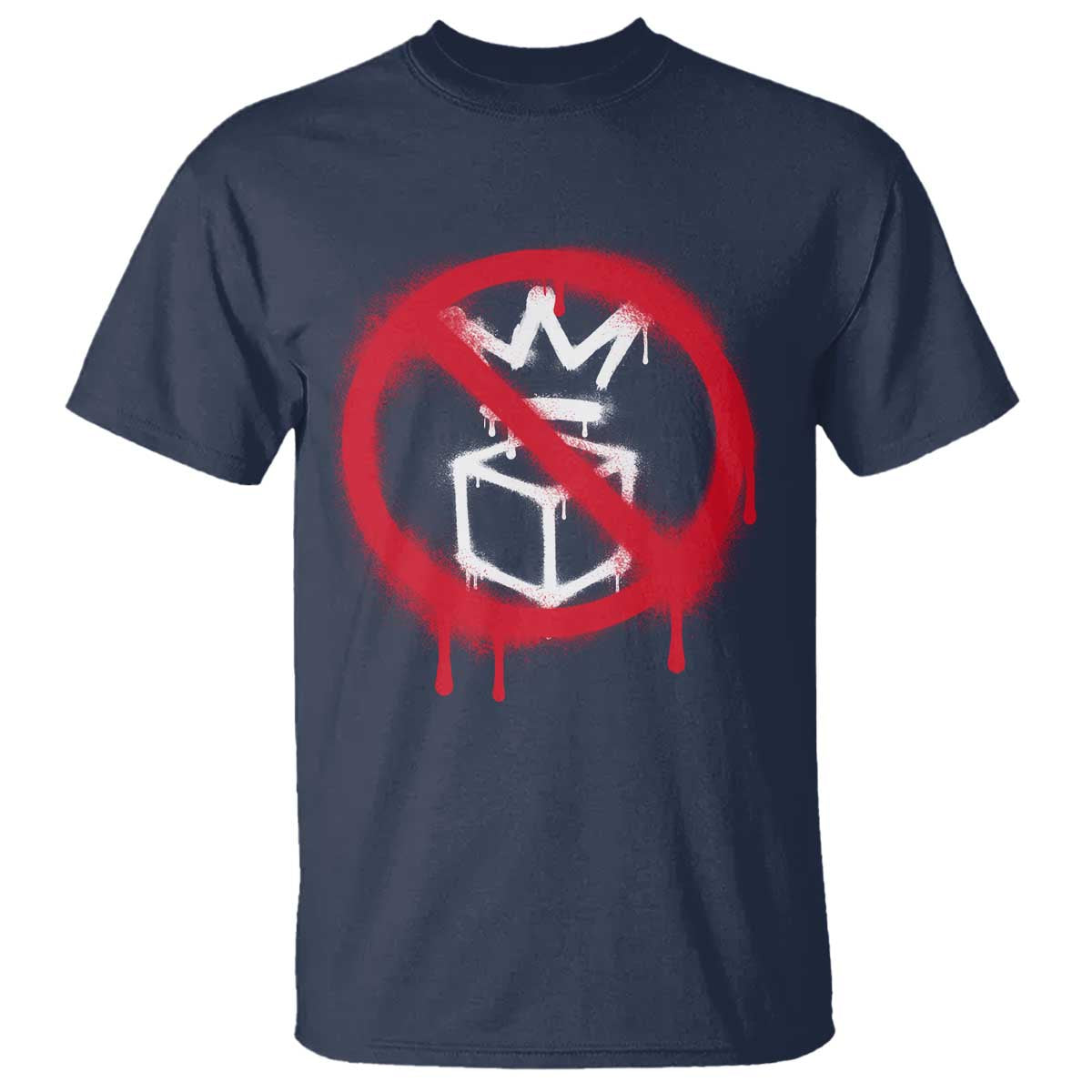 No Kings No Ice Protest T Shirt Vintage Political Stop Sign Graffiti Graphic
