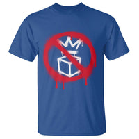 No Kings No Ice Protest T Shirt Vintage Political Stop Sign Graffiti Graphic