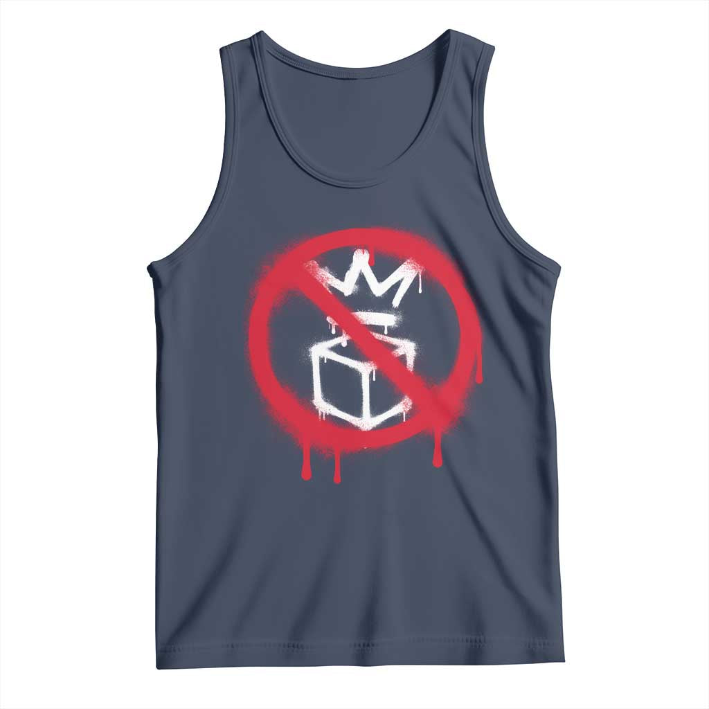 No Kings No Ice Protest Tank Top Vintage Political Stop Sign Graffiti Graphic