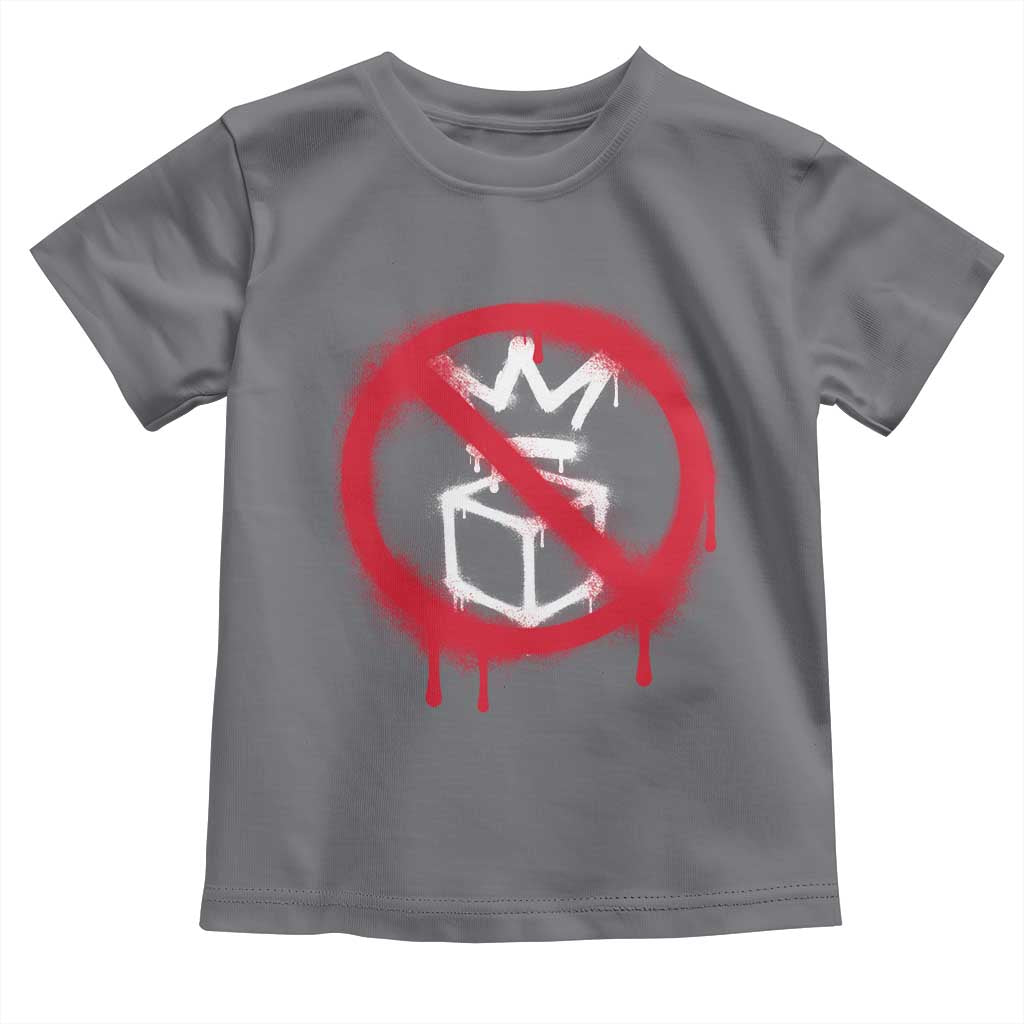 No Kings No Ice Protest Toddler T Shirt Vintage Political Stop Sign Graffiti Graphic