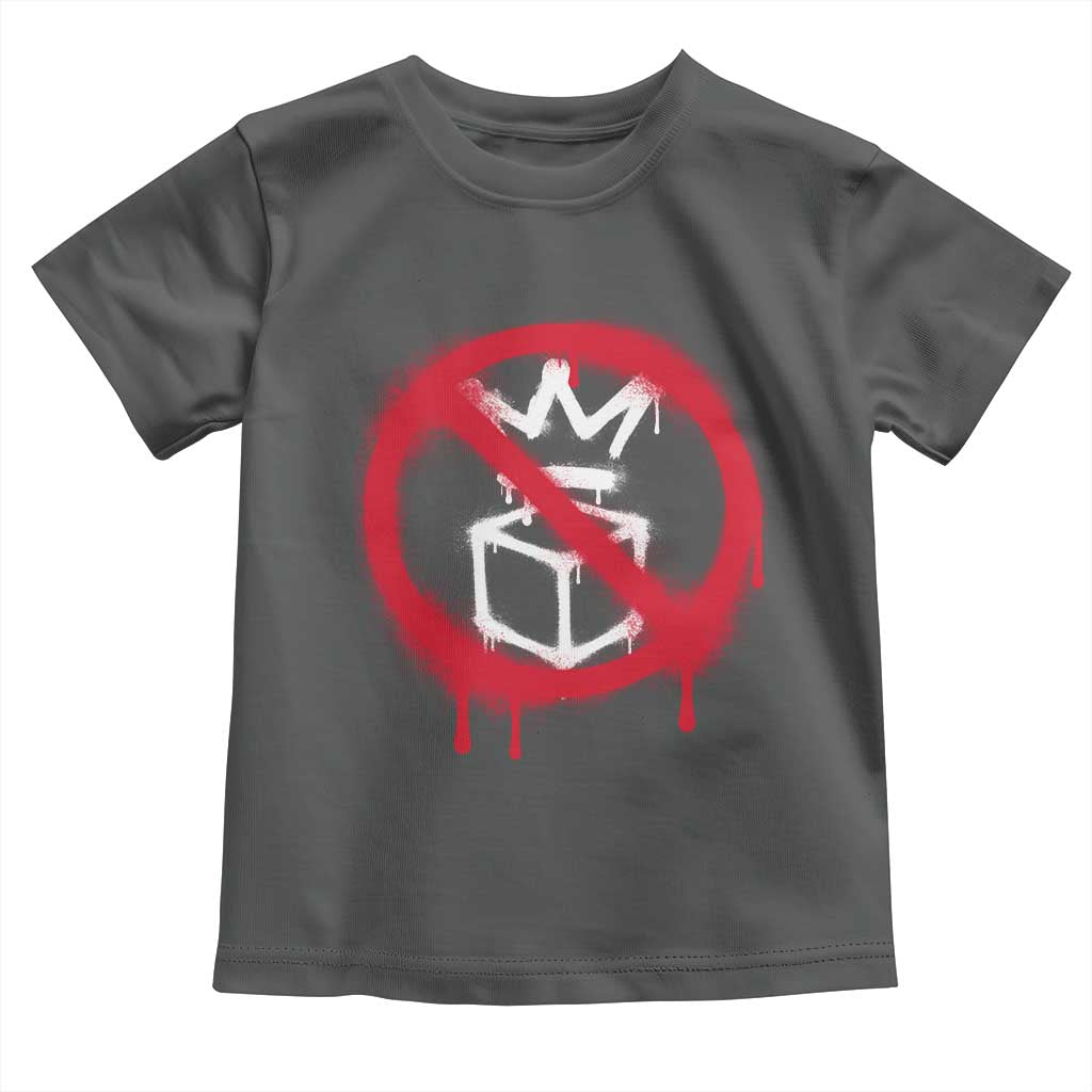 No Kings No Ice Protest Toddler T Shirt Vintage Political Stop Sign Graffiti Graphic
