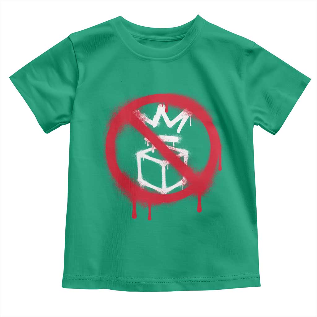 No Kings No Ice Protest Toddler T Shirt Vintage Political Stop Sign Graffiti Graphic