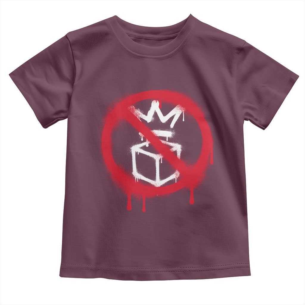 No Kings No Ice Protest Toddler T Shirt Vintage Political Stop Sign Graffiti Graphic