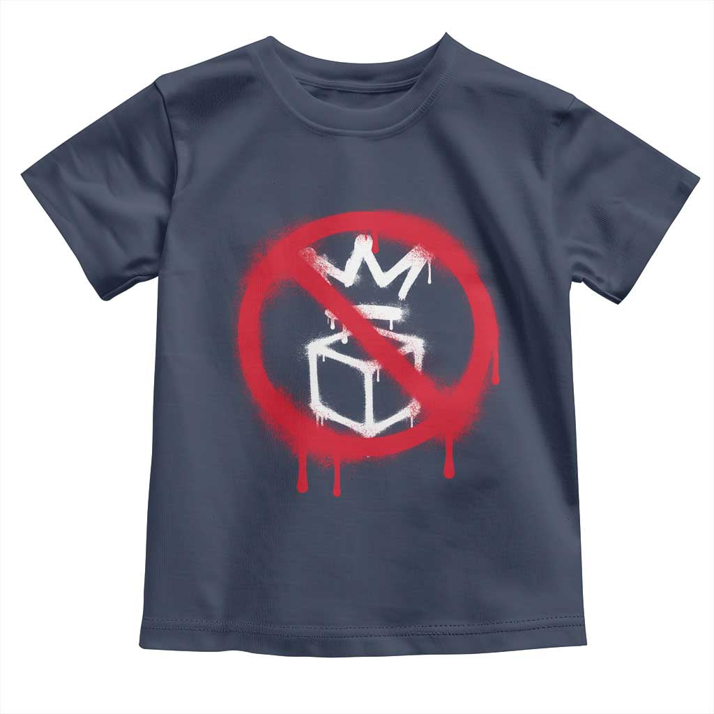 No Kings No Ice Protest Toddler T Shirt Vintage Political Stop Sign Graffiti Graphic