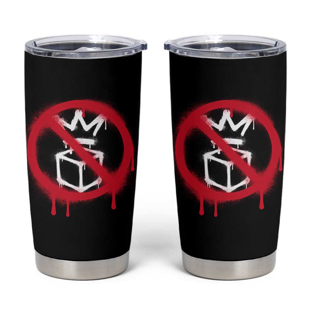 No Kings No Ice Protest Tumbler Cup Vintage Political Stop Sign Graffiti Graphic