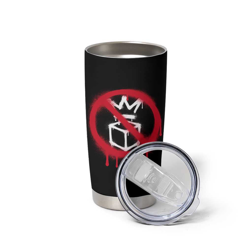 No Kings No Ice Protest Tumbler Cup Vintage Political Stop Sign Graffiti Graphic
