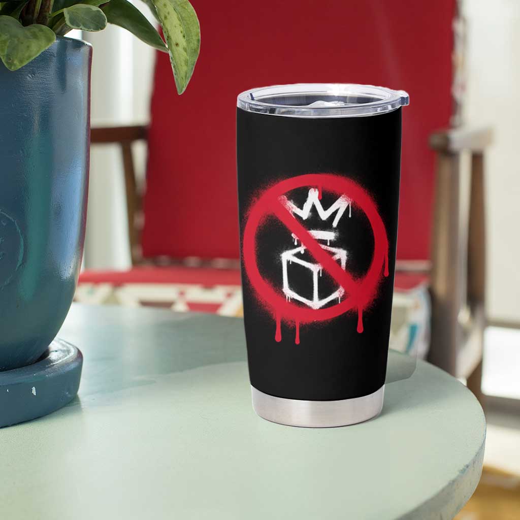 No Kings No Ice Protest Tumbler Cup Vintage Political Stop Sign Graffiti Graphic