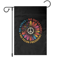 No Kings No Dictators No Felon Presidents Garden Flag Retro Flower Peace Sign