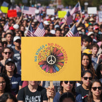 No Kings No Dictators No Felon Presidents Protest Sign Retro Flower Peace Sign