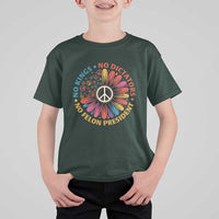 No Kings No Dictators No Felon Presidents T Shirt For Kid Retro Flower Peace Sign