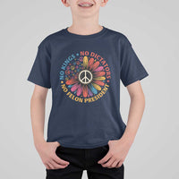No Kings No Dictators No Felon Presidents T Shirt For Kid Retro Flower Peace Sign