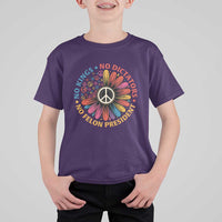 No Kings No Dictators No Felon Presidents T Shirt For Kid Retro Flower Peace Sign