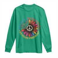 No Kings No Dictators No Felon Presidents Long Sleeve Shirt Retro Flower Peace Sign