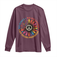 No Kings No Dictators No Felon Presidents Long Sleeve Shirt Retro Flower Peace Sign