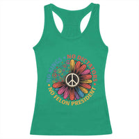 No Kings No Dictators No Felon Presidents Racerback Tank Top Retro Flower Peace Sign