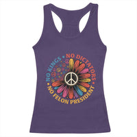 No Kings No Dictators No Felon Presidents Racerback Tank Top Retro Flower Peace Sign