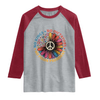 No Kings No Dictators No Felon Presidents Raglan Shirt Retro Flower Peace Sign
