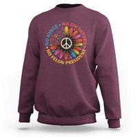 No Kings No Dictators No Felon Presidents Sweatshirt Retro Flower Peace Sign